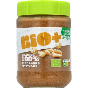 Bio+ 100% pindakaas met stukjes