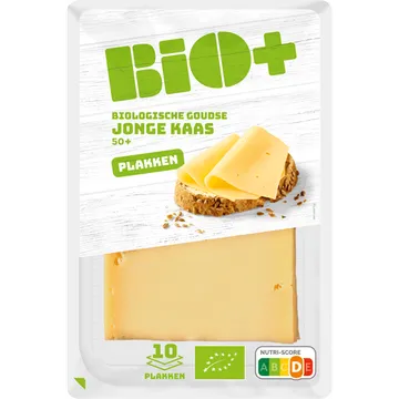 Bio+ Biologische goudse jonge kaas plakken 50+